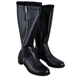 JustFab Remy Zip Tall Boot Black Caviar Size 8.5